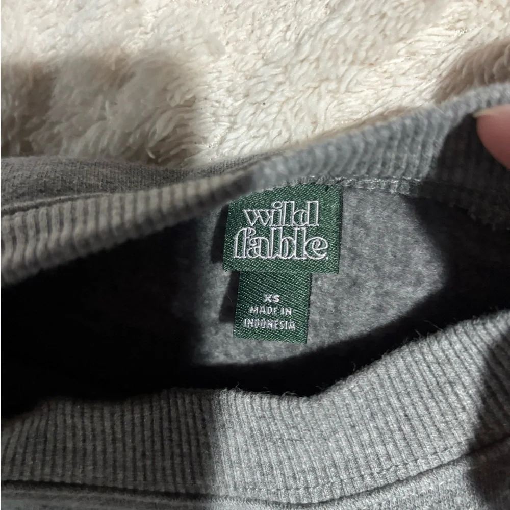Wild fable xsmall cropped grey crewneck - Picture 3 of 4